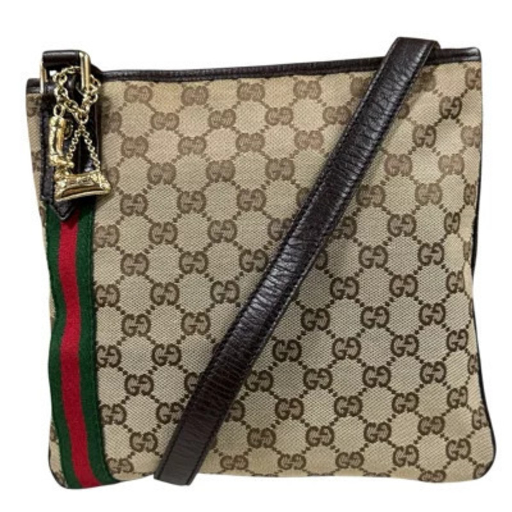 Gucci Sherry Shoulder Bag GG Canvas Brown